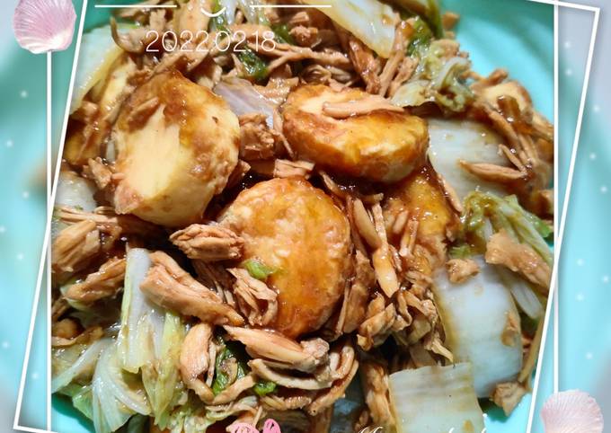 Tofu dan Ayam Suwir Kecap