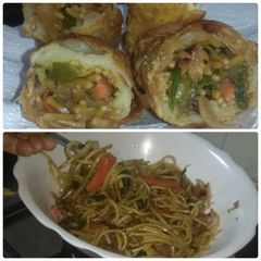 A picture of Hotel Style HAKKA NOODLES AND SPRING ROLL.