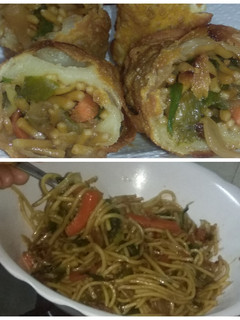 A picture of Hotel Style HAKKA NOODLES AND SPRING ROLL.