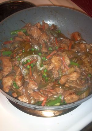A picture of Pork stir fry.