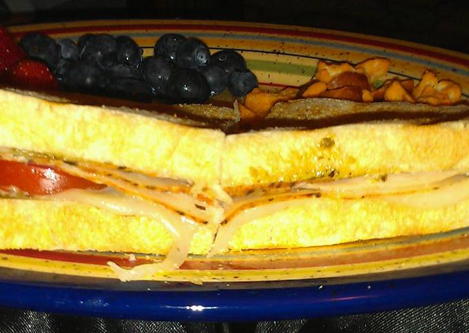 Recipe of Super Quick Homemade Turkey and Cheese Panini