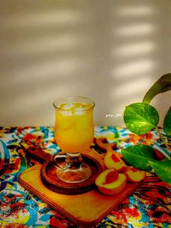 عکسی از دستور شربت هلو زعفرانی 🍑