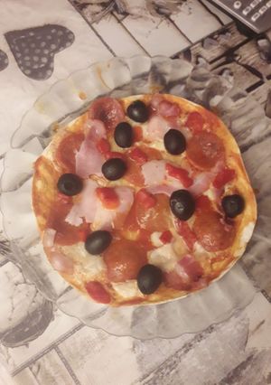 Foto principal de Masa de burrito en forma de pizza a mi estilo