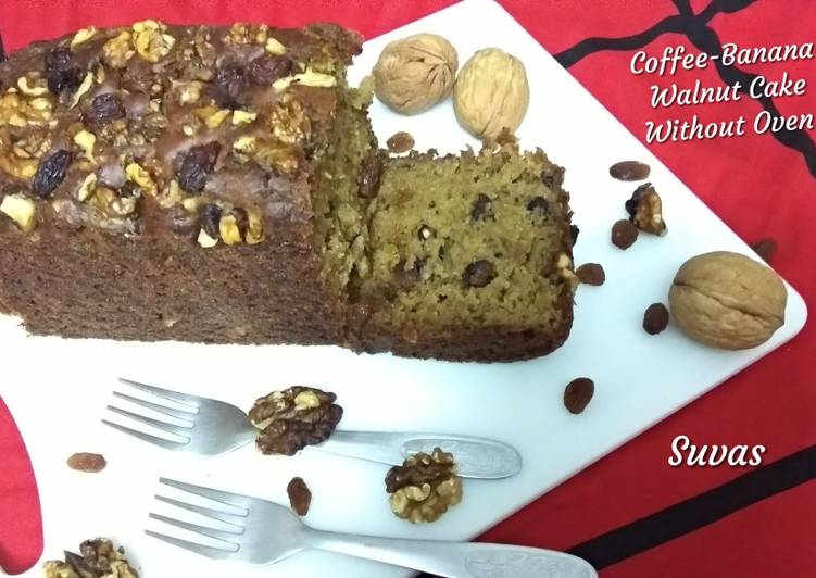 Simple Way to Prepare Super Quick Homemade Coffee Banana Walnut Cake Without Oven