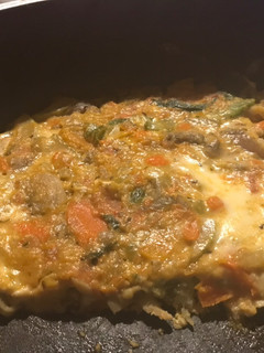 Una foto de Revuelto de verduras y queso