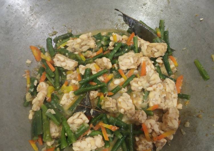 Resep Kacang panjang tempe wortel kuah yang nikmat