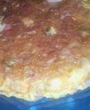 Tortilla de pancho, jamón y queso sándwich