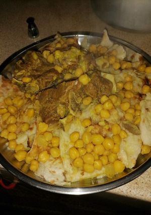 صورة لوصفة تشريب لحم وحمص