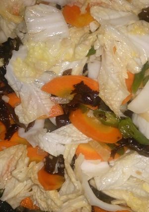 Foto resep 35. Cah wortel sawi putih jamur kuping