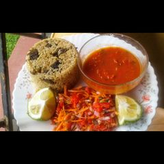 Beef pilau with fried pepper sauce#coastal dishes themechallenge A picture of Beef pilau with fried pepper sauce#coastal dishes themechallenge.