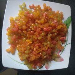 A picture of Coloured boondi.