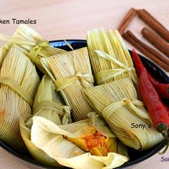 A picture of Chicken Tamales.