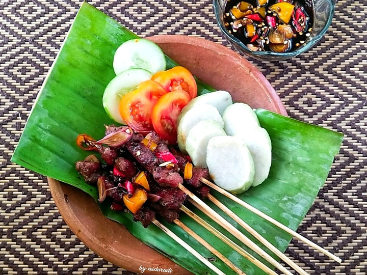 Ini dia! Cara  membuat Sate Daging Payau Sambal Kecap untuk Hari Raya dijamin enak