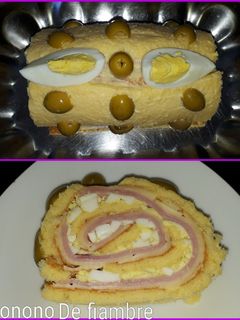 Una foto de Pionono con jamón y queso