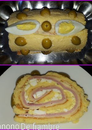 Una foto de Pionono con jamón y queso