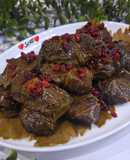 دلمه برگ مو با باقالی 😋