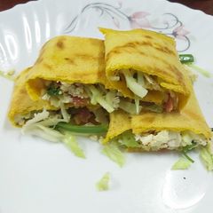 Stuffed besan chilla A picture of Stuffed besan chilla.