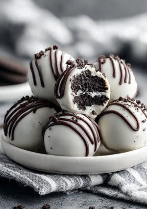 A picture of Melted Snowman Oreo Balls.