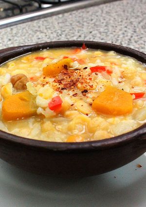 Una foto de Garbanzos con Arroz y Zapallo
