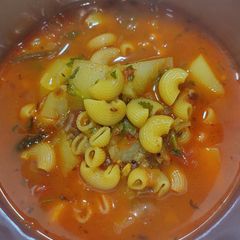 A picture of Aloo macaroni gravy ||अळू मॅकरोनी कि सबझी #food #indiancurry.