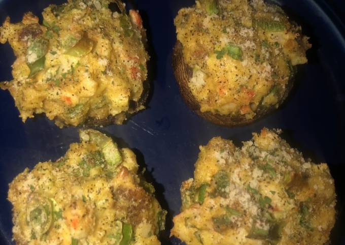 Steps to Make Homemade Easy Crab Stuffed Portobello Mushrooms