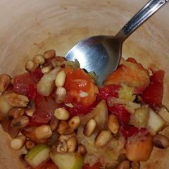 A picture of Fruit Salad with Peanuts.