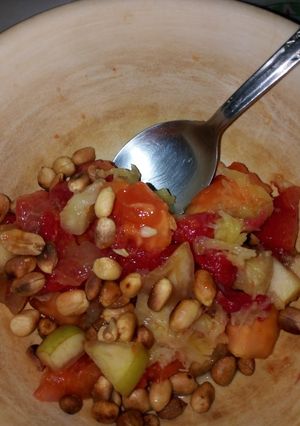 A picture of Fruit Salad with Peanuts.