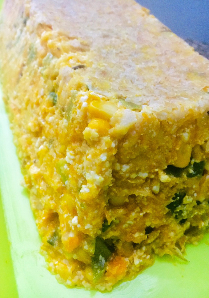 Una foto de BUDÍN DE 🍚RICOTTA🍚🌽CHOCLO 🌽Y 🎃CALABAZA 🎃
