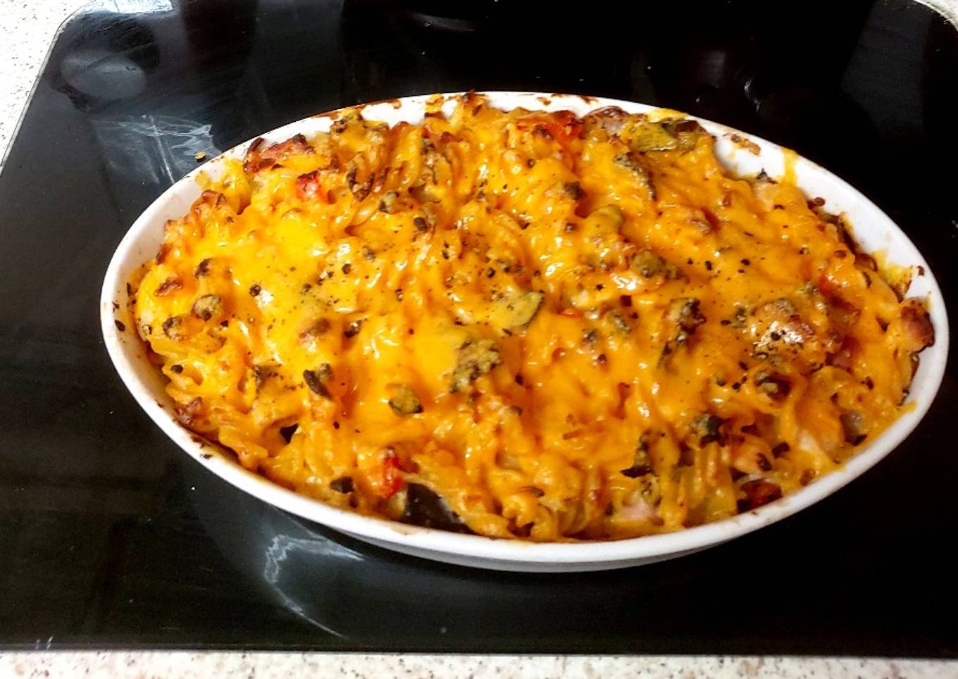 My chicken and bacon casseroles with melted cheese?