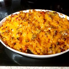 A picture of My Chilli Chicken & Bacon Pasta Bake with Melted Cheese ?💋.