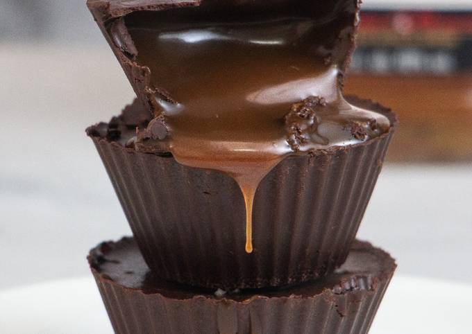 Salted Bourbon Caramel Nutella Chocolate Cups