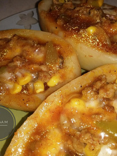 عکسی از دستور سیب زمینی شکم پر