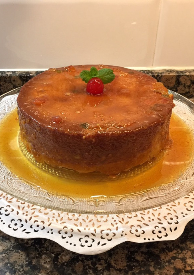 Una foto de Pudín de pan dulce a las 3 leches, sin gluten, sin horno
