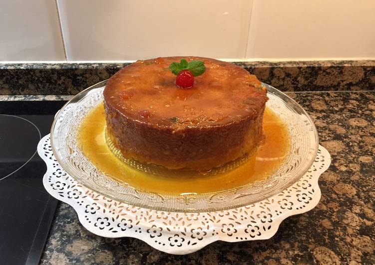 Pudín de pan dulce a las 3 leches, sin gluten, sin horno Receta de