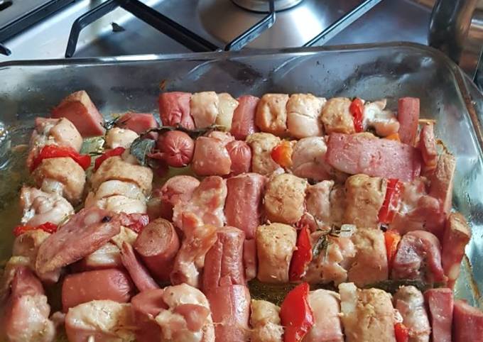 Spiedini di pollo e altro...gustosi!! 😜😜👍👍