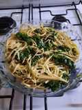 Fideos con espinacas