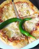 Kovászos pizza sonkával durumlisztből