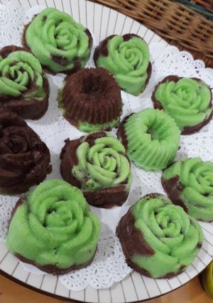Foto resep Bolu kukus Coklat Pandan
