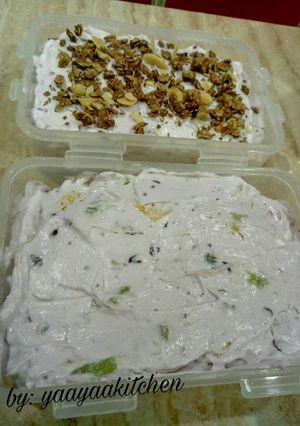 Foto resep Blueberry ice cream + cincangan nanas, kiwi n kismis