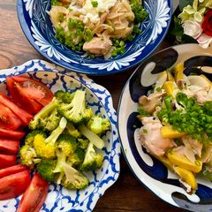 A picture of 3 dishes cooked in 1 pot.