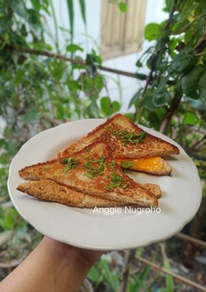 Foto resep (DIET) ROTI GANDUM BAKAR SELAI KACANG DAN SAUS KEJU - SARAPAN