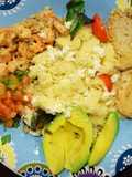 Couscous salad with garlic prawn