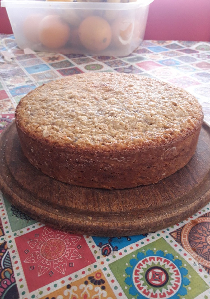 Una foto de Torta de banana y avena 💜🍌