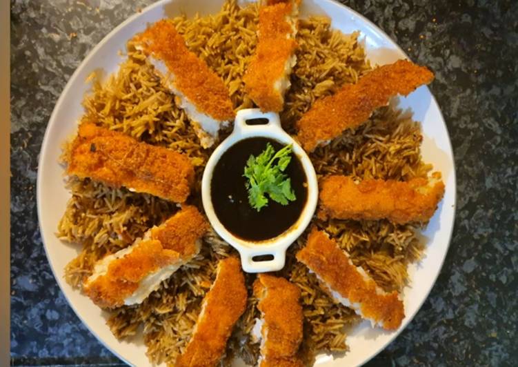 Japanese fried fish with microwave rice