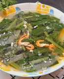 Canh cải bó xôi nấu tôm thịt