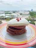 Cranberry Oat Yogurt Pancake Cream Cheese Sauce (Gluten Free)