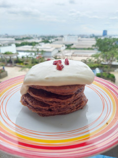 Foto resep Cranberry Oat Yogurt Pancake Cream Cheese Sauce (Gluten Free)