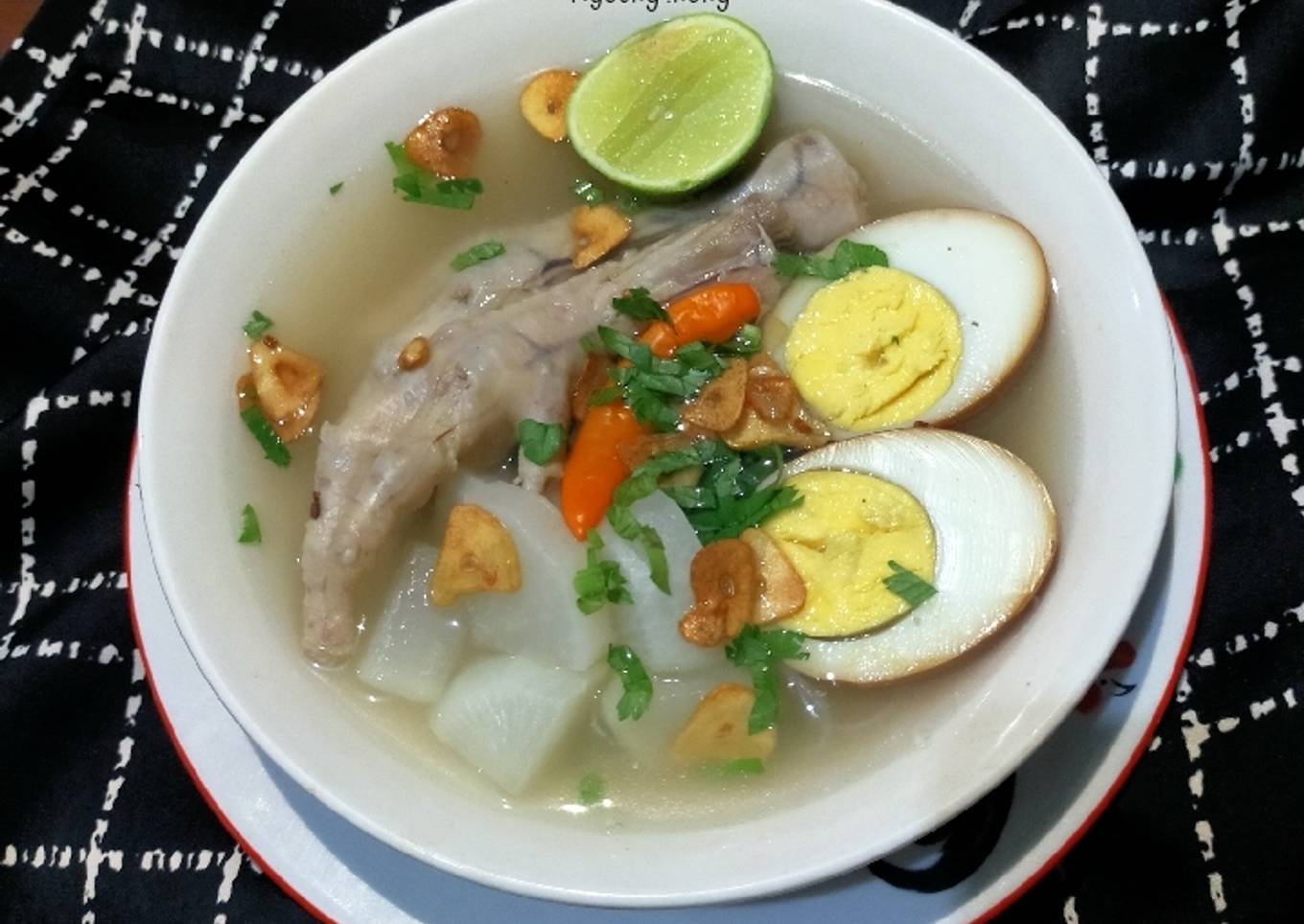 Soto Lobak Ceker Ayam Kuah Bening