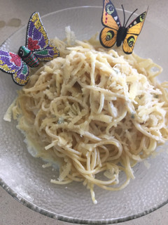 Una foto de Tallarines con Bechamel de Queso Azul y Parmesano