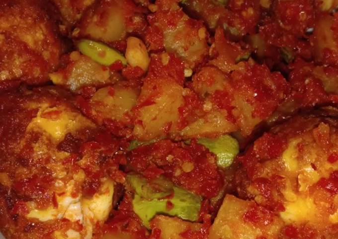 Telur pete kentang Balado